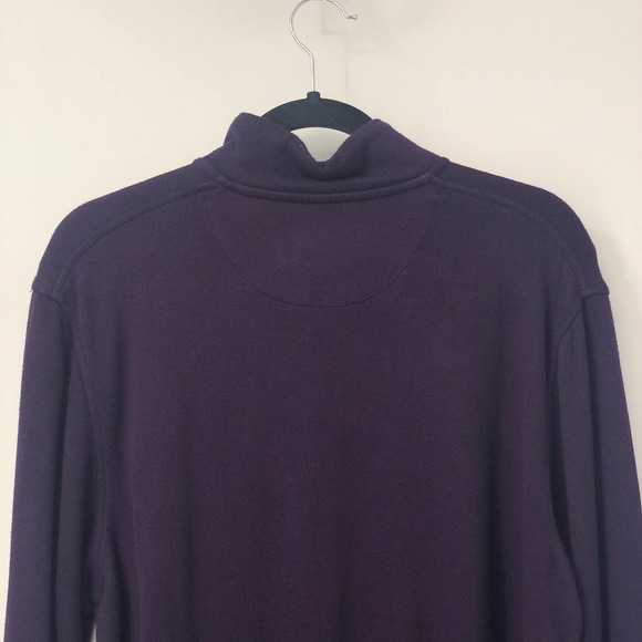 Ted Baker Rib Knit Sweater Mock Neck 1/4 Zip Up Long Sleeve Pocket Purple Size 4 - Picture 5 of 10